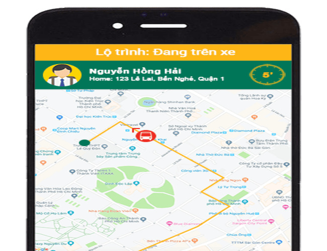 Kiểm tra lộ trình của con tiện lợi qua app điện thoại